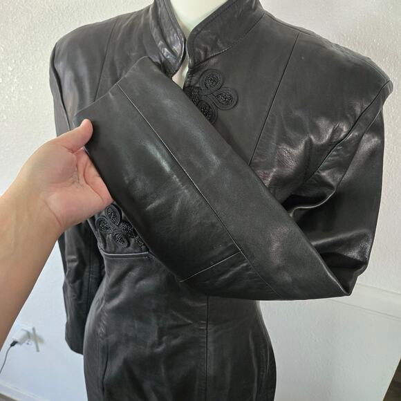 RARE Michael Hoban Leather Fitted Dress Size 8 - Picture 8 of 8